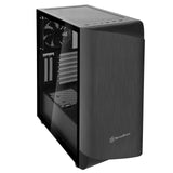 SilverStone Technology SST-SEA1TB-G - Seta A1 Carcasa de computadora ATX de Torre Central, Parte Lateral de Vidrio Templado, Titanio sobre Negro