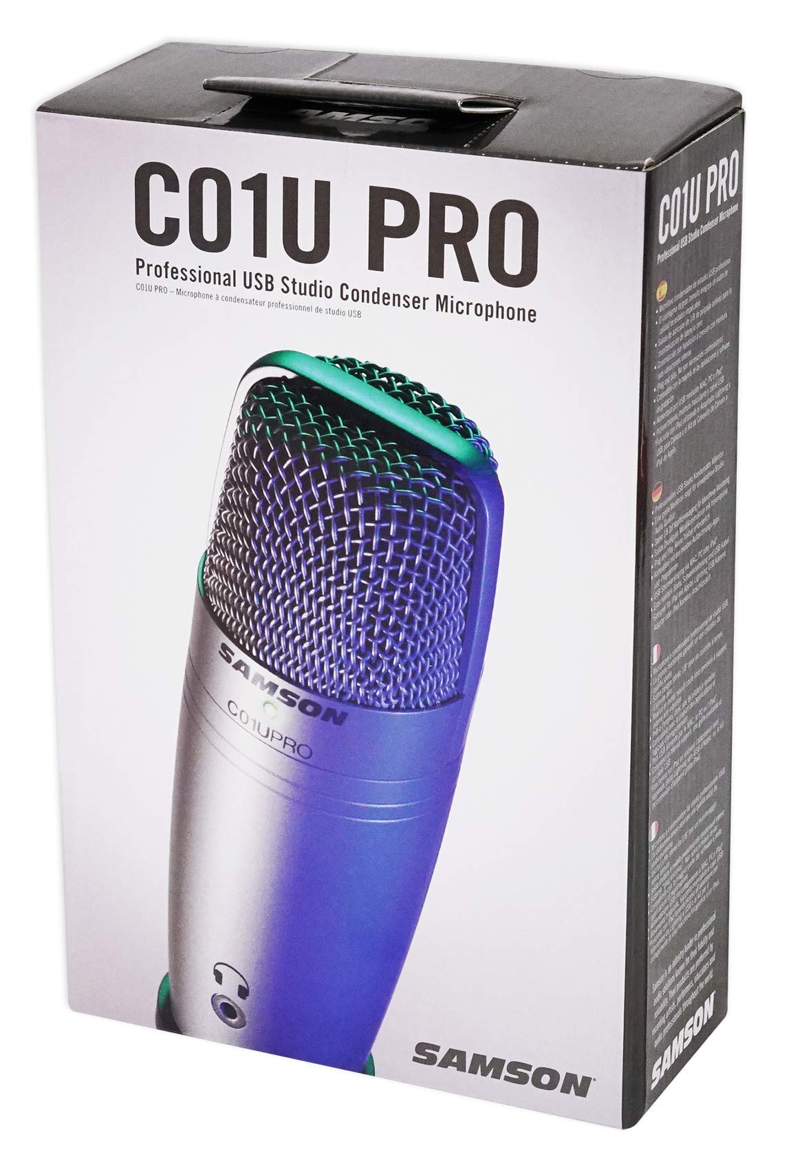 Samson C01U Pro - USB Studio Condenser Microphone with a Headphone Output for Zero-Latency Monitoring - Silver