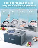 Máquina Para Hacer Helados Aobosi, Heladera con bol de congelación, Máquina de helados con Compresor, Fácil de Operar, Haz Deliciosos helado - 2L Acero Inoxidable