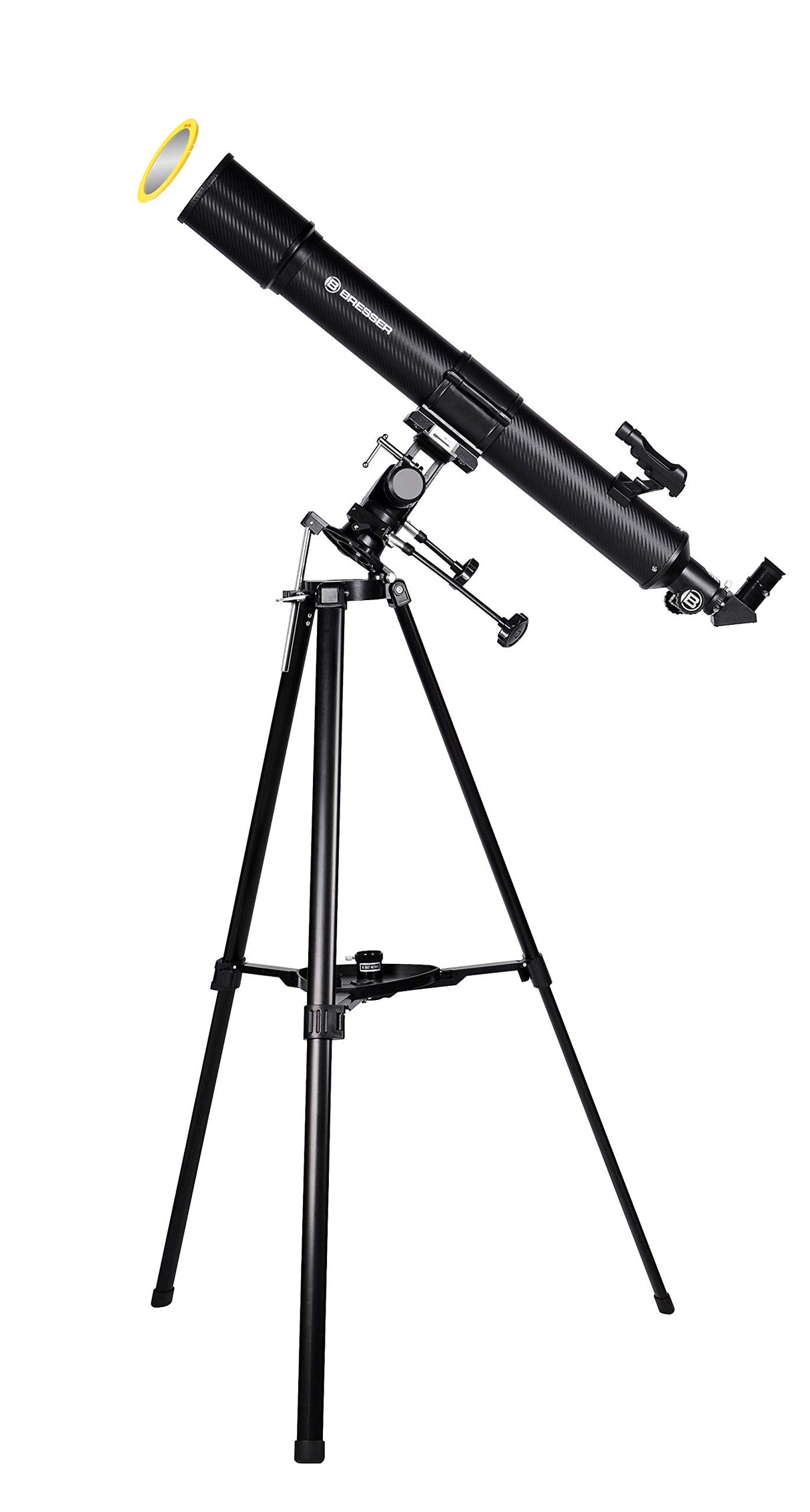 Bresser Taurus 90/900 NG - Telescopio refractor con Adaptador de Cámara de Smartphone