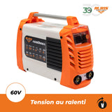 RURIS - Máquina de soldadura Ruris AS180MMA + máscara + martillo/cepillo + 2,5 kg electrodos rutilicos 3,2 mm + imán + guantes + máscara de soldadura soldador con células solares