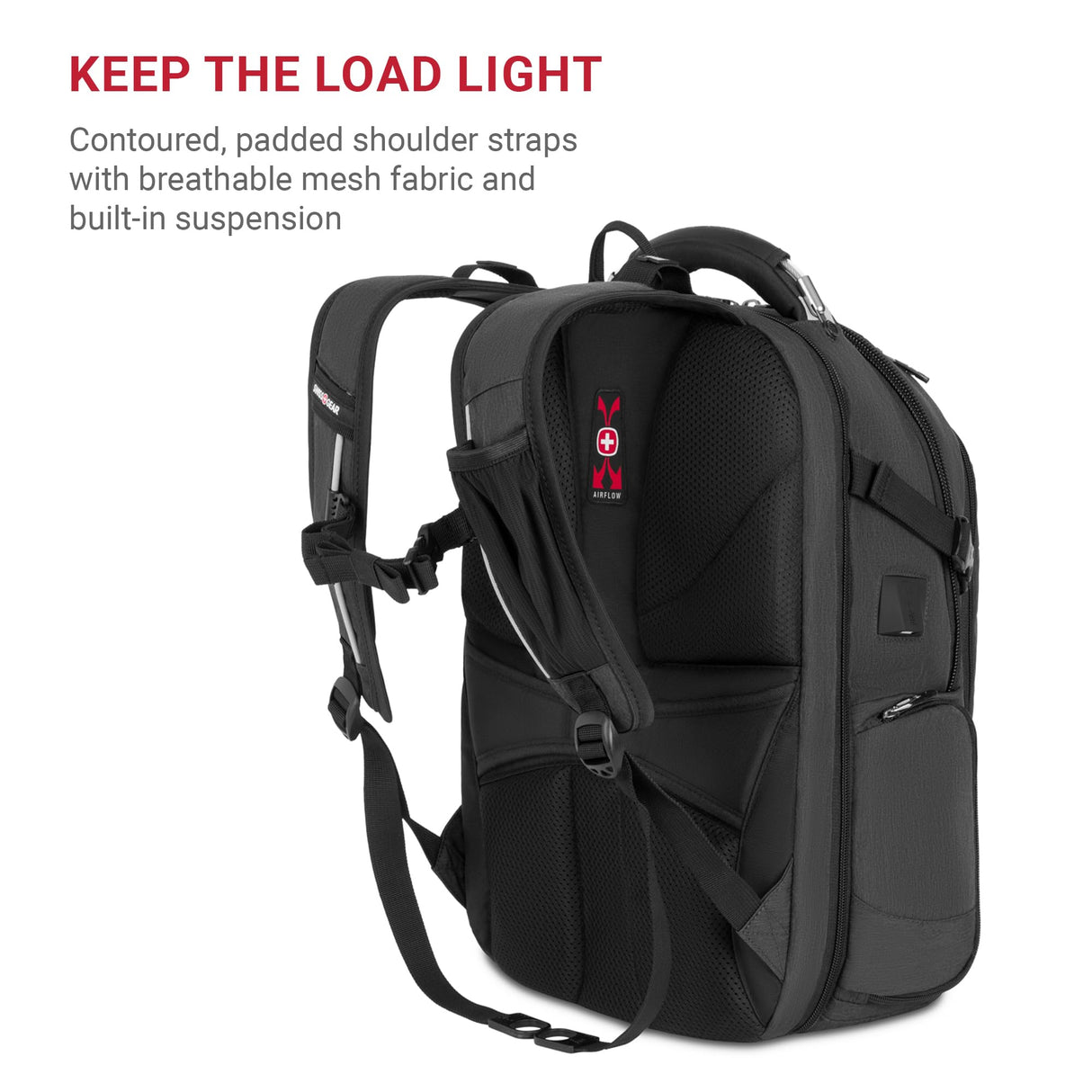 SwissGear Travel Tech Elite Scansmart Laptop Backpack Mochila para portátil, Gris Jaspeado, L para Hombre