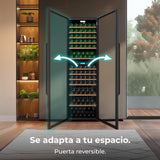 Cecotec Vinoteca 176 Botellas Bolero GrandSommelier Duo 176000 Black. Temperatura Dual, Protección UV, Alarma Temperatura, Filtro Carbón, Puerta Reversible, LED, Compresor Eficiente