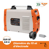 RURIS - Estación de soldadura inversor AS200FULL 200A – MIG/MAG sin gas, LIFT TIG, MMA – 230 V, 60% Duty Cycle, Ø Alambre 0,8-1 mm, Ø electrodos 2,5-4 mm, kit completo incluido