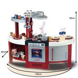 Theo Klein 9155 Cocina Miele Gourmet International, Cocina de Juguete Que Incluye Placa de cocción, Horno, lavavajillas, Medidas 120 cm x 43 cm x 95 cm, Juguete para niños a Partir de 3 años