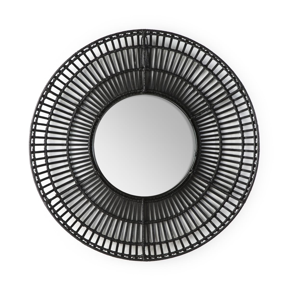 ESPEJO 70X8X70 CRISTAL/MIMBRE NEGRO