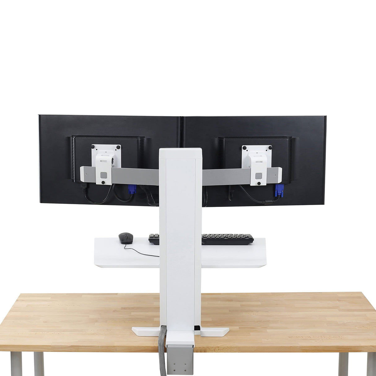 Ergotron 33-407-062 WorkFit-SR - Estación de Trabajo con Doble Soporte, Color Blanco, Aluminio