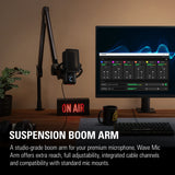Elgato Wave Mic Arm - brazo articulado profesional con ranuras para cables, abrazadera de mesa, adaptadores de rosca, totalmente ajustable, ideal para podcasts, streaming, juegos, oficina, grabación