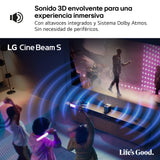 LG PU615U - Proyector CineBeam S, 4K UHD, 40 hasta 100", Smart TV con webOS, Tiro Ultra Corto, Láser RGB 500 Lúmenes, Dolby Atmos, HDMI eARC y USB-C