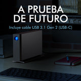 LaCie d2 Professional 20TB — USB‑C Disco duro externo de sobremesa, para Mac y Windows — incluye Rescue Data Recovery