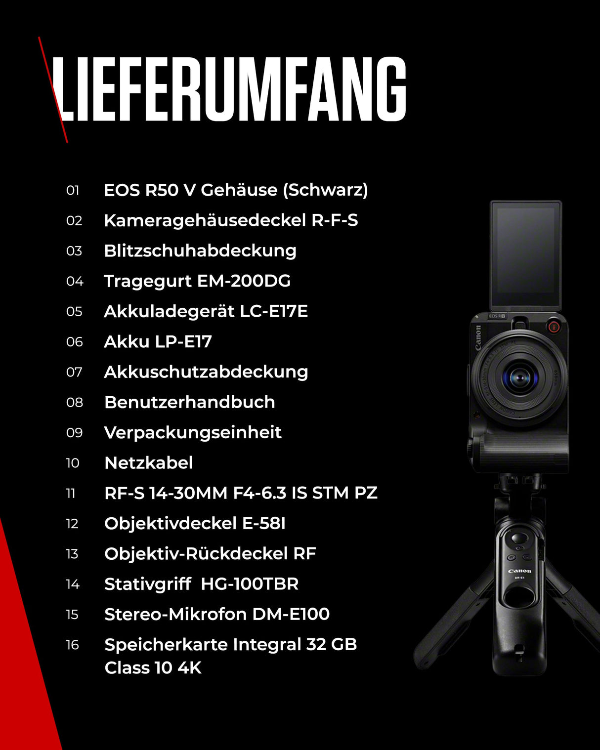 Canon EOS R50 V Kit para Creadores de Contenido - Cámara de Vlogging Compatible con Objetivos Canon RF | Ideal para Vlogs, Viajes | Conexión Bluetooth