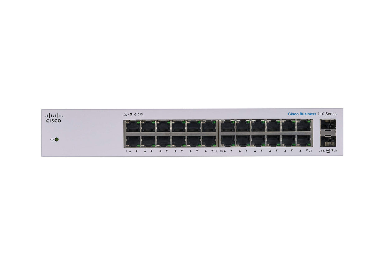 Cisco Business CBS110-24T-UK Switch No Administrado | 24 Puertos GE | 2x1G SFP Compartidos | Protección Limitada de por Vida (CBS110-24T-UK)