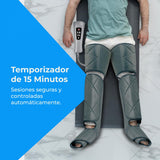 NK Masajeador de piernas, 6 Modos de masajes completos y parciales, 4 Niveles de Intensidad para cada modo, Temporizador con botones, Función Calor, Compresión de aire para relajación muscular