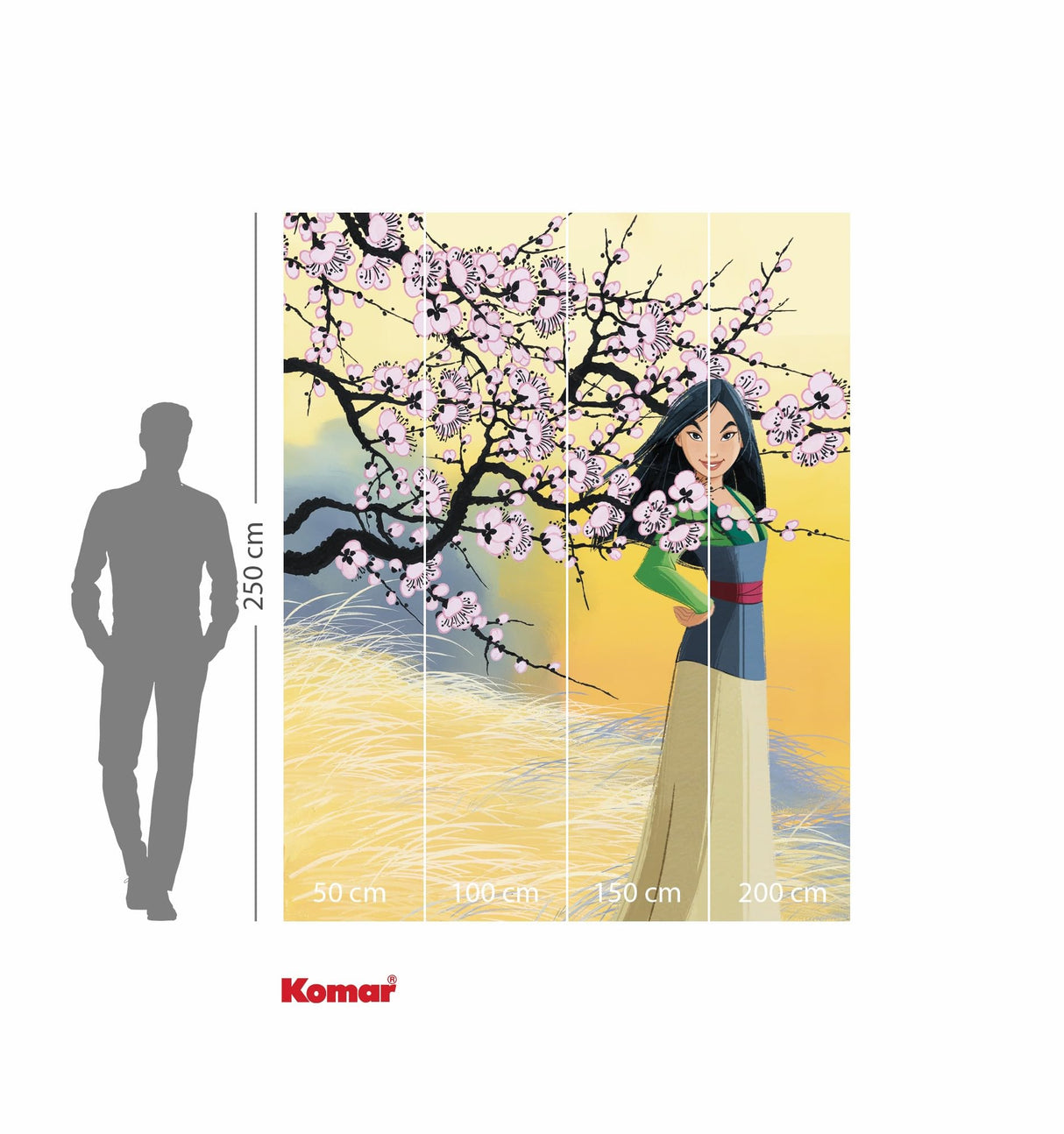 Komar WTD - Papel pintado fotográfico para habitación infantil (200 x 250 cm), diseño de flores de cerezas de Disney Mulan