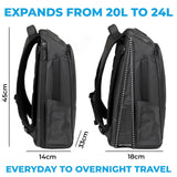 Gomatic Backpack 20-24 L | Mochila para Diario | Mochila de Viaje | Mochila para Portátil | Bolsa de Gimnasio | Equipaje de Mano | Material muy Resistente y Fuerte | Impermeable