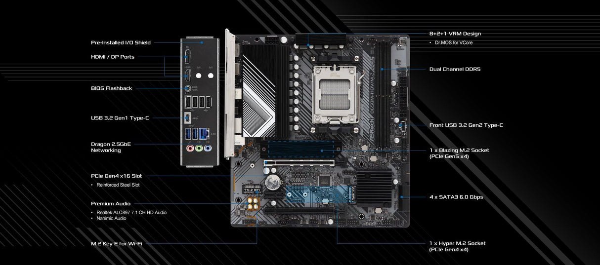 Placa Base ASRock 90-MXBLA0-A0UAYZ AMD AM5 AMD AMD B650