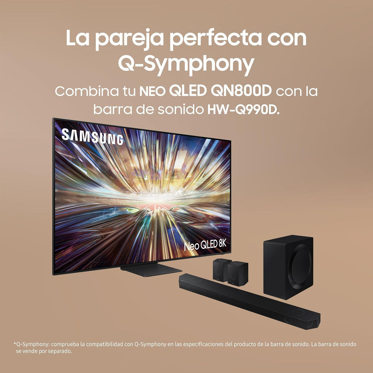 SAMSUNG TV 65 Pulgadas Neo QLED QN800D 8K Mini LED con Resolución 8K, Procesador NQ8 AI Gen2 con Inteligencia Artificial, Dolby Atmosy Q-Symphony, el Mejor Smart TV y Slim One Connect