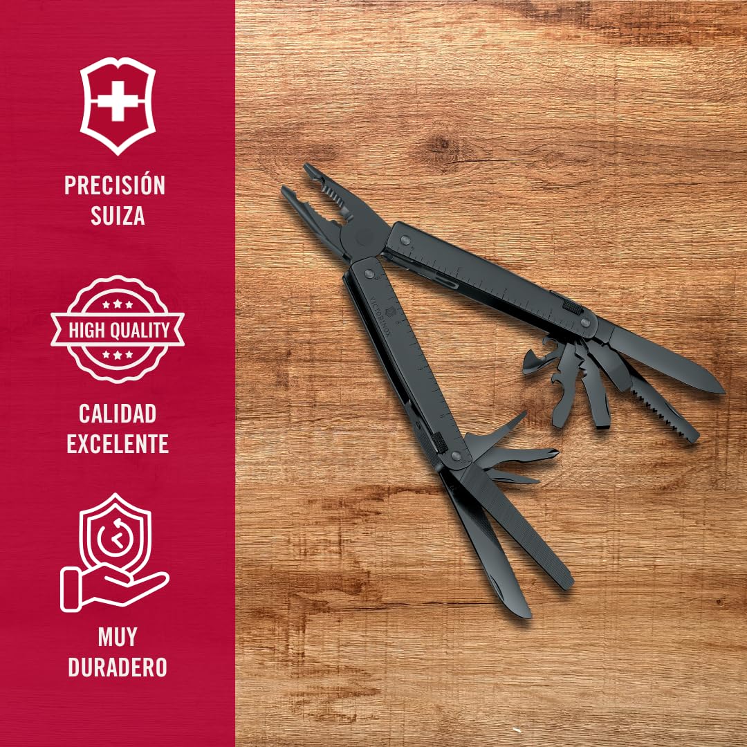 Victorinox Swiss Tool, Multiherramienta de Bolsillo Suiza, Multifunción, 27 Funciones, Hoja grande, Bloqueable
