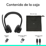 Logitech Zone 305 for Business, auriculares inalámbricos Bluetooth con micrófono, para Microsoft Teams, compatible con Windows, Mac, Chrome, Linux, iOS, iPadOS, Android - Negro