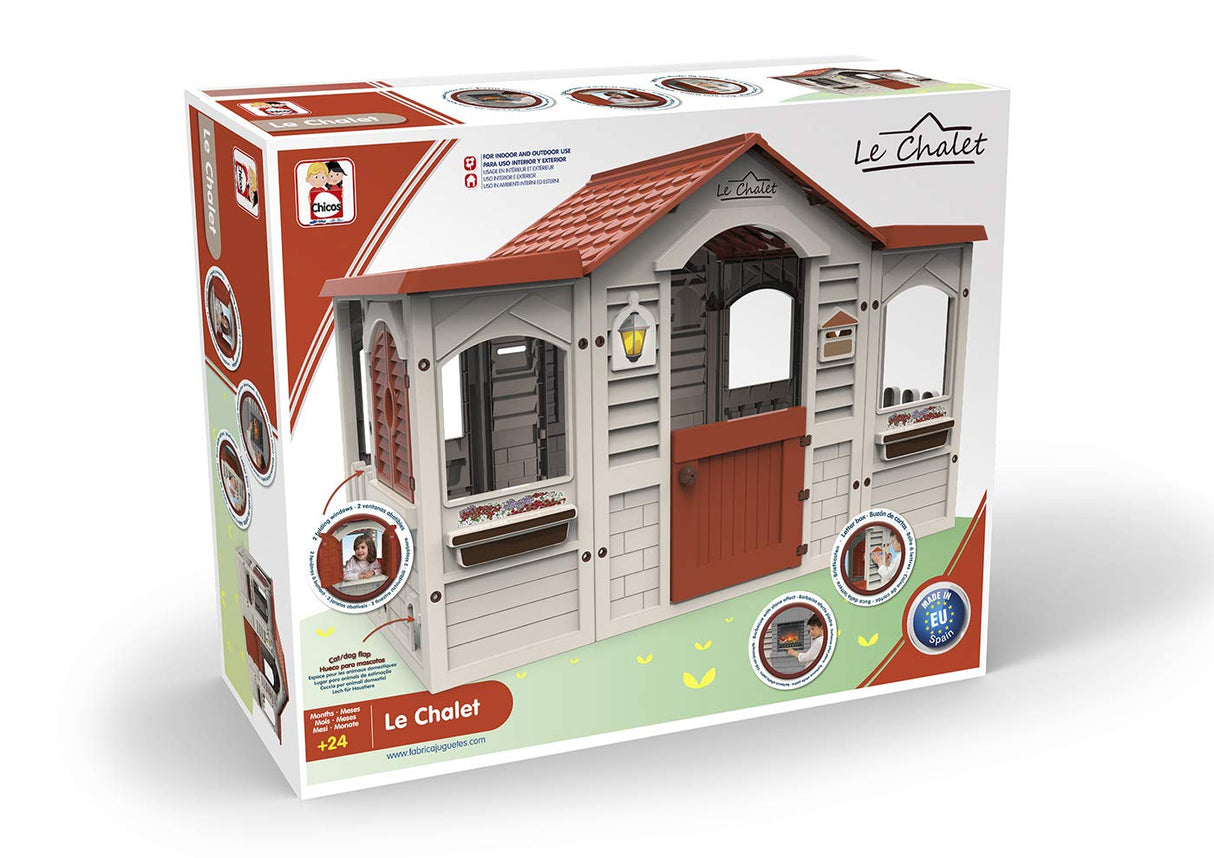 Chicos - Le Chalet Gran Casita Infantil de Exterior e Interior | Casa Resistente y Duradera | Medidas: 159cm x 103cm x 104cm | Recomendada para niños y niñas de 2 años (89650)