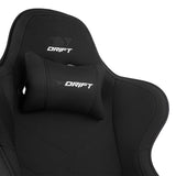 DRIFT GAMING DR110 - Silla Gaming Profesional, Tejido Fabric Alta transpirabilidad, reposabrazos 4D, Ruedas silenciosas, pistón Clase 4, inclinación, cojín Lumbar y Cervical, Color Negro