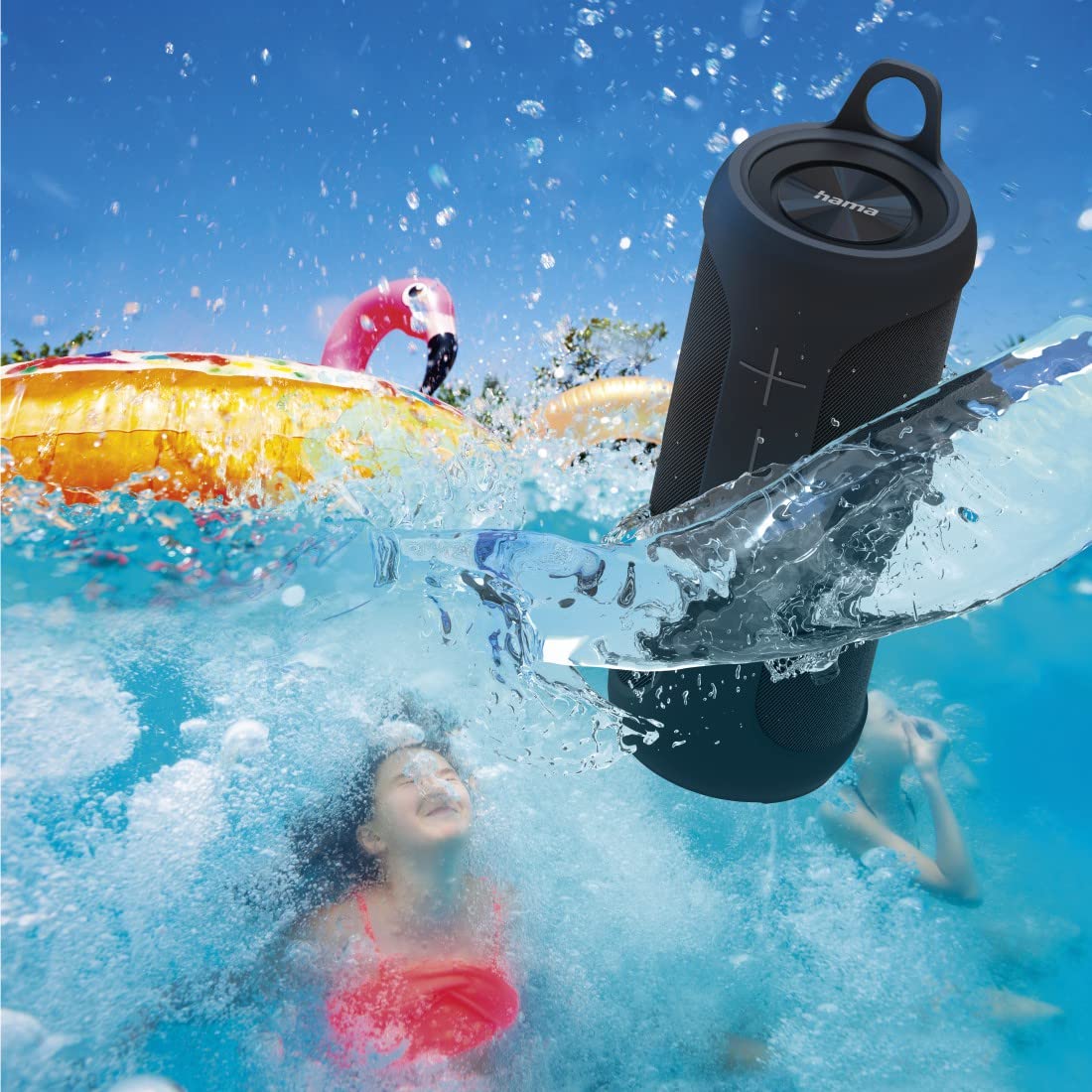 Hama | Altavoz Bluetooth Twin 3.0 (Altavoz Inalámbrico, Gran Potencia, Resistente al Agua IP67, Se Puede Dividir en 2 Altavoces Individuales) Color Negro