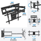 Mount-It! - Soporte de TV Brazo Largo, Movimiento Completo, articulado Extensible 1 m, para televisores 42, 47, 50, 55, 60, 65, 70, 75 y 80 Pulgadas, Compatible con VESA 800 x 400 mm, soporta hasta