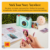 KODAK Smile+ Cámara Digital instantánea 2-en-1 y Impresora Bluetooth - 10MP, Lente giratoria con Efectos, Fotos Adhesivas Zink 2x3”, Imprime Desde App en Dispositivos Inteligentes - Verde