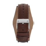 Fossil Reloj para hombre Coachman, movimiento cronógrafo de cuarzo, caja de acero inoxidable plateado de 44mm con correa de piel auténtica, CH2891