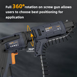 Atornillador Inalámbrico Drywall Professional, MAXXT 20V Pistola Atornilladora para Paneles de Yeso sin Escobillas Autofeed 5000RPM, Destornillador de Paneles de Yeso con Batería de 2.0Ah y Cargador