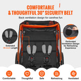 VEVOR Remolque de Bicicleta para Niños Asiento Doble Carga 45 kg Portaequipajes Transformable en Cochecito Remolque de Bicicleta para Niños Plegable con Enganche Universal para Bicicleta, Naranja Gris