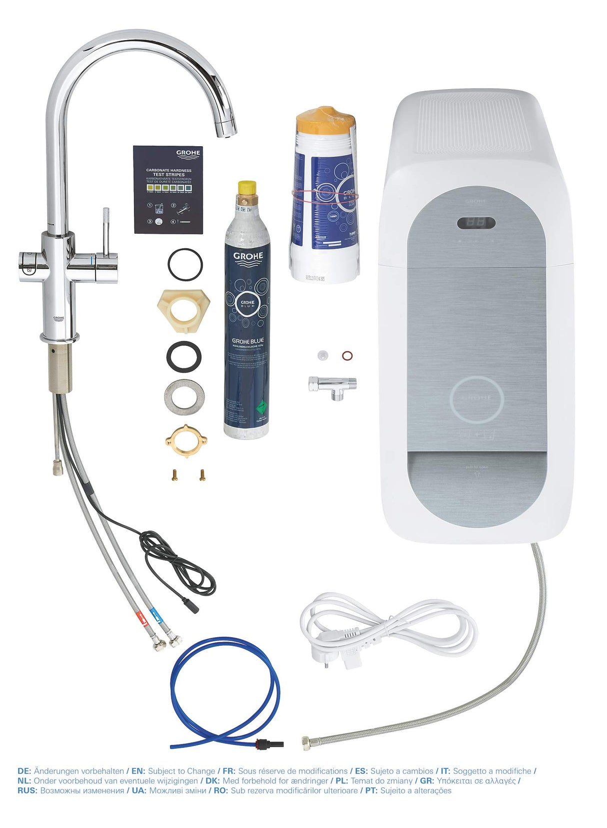 Grohe Blue Home Starter Kit - grifo de cocina con filtro de agua, caño en C (‎31455001)