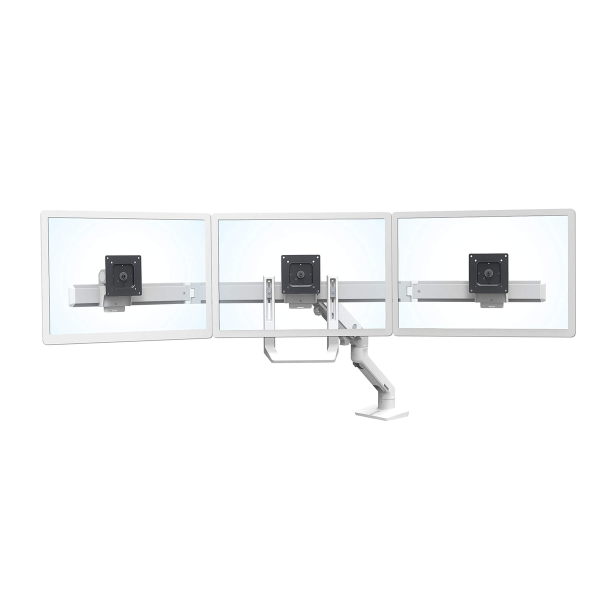 Ergotron Kit de Arco para Monitor Triple HX - Componente de Montaje (Mango, 3 pivotes, bisagra) para 3 monitores - Blanco - tamaño de Pantalla: hasta 61.0 cm