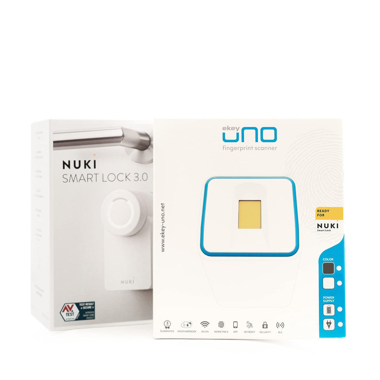 EKEY UNO 200204 Escáner de Huellas Dactilares Recargable Blanco, inalámbrico Incluido Nuki Smart Lock 3.0