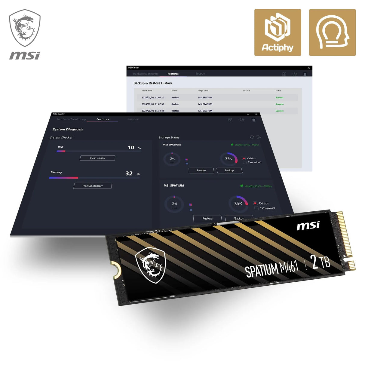msi SPATIUM M461 PCIe 4.0 NVMe M.2 2TB