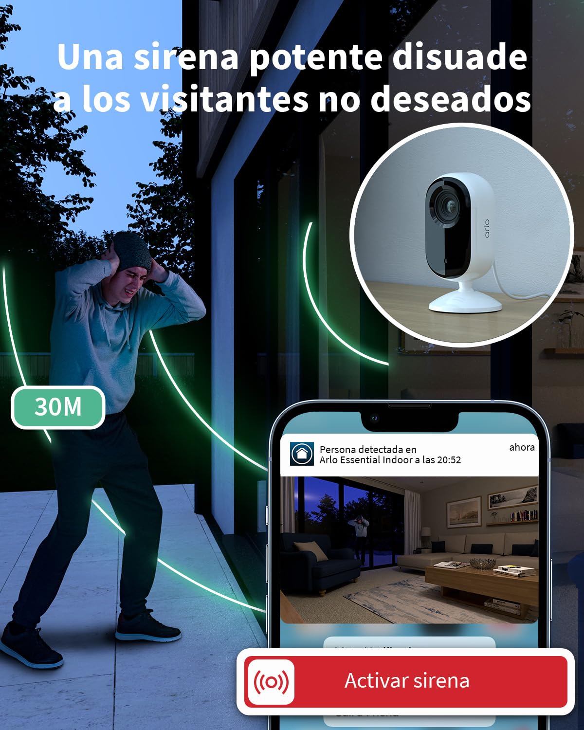 Arlo Essential 2 Indoor Camara Vigilancia Bebe/Mascotas 2K, Sensor de Movimiento, Alarmas Para Casa, Visión Nocturna, Prueba Arlo Secure Incluida, con cubierta de lente automática, 2 Cámaras, Blancas