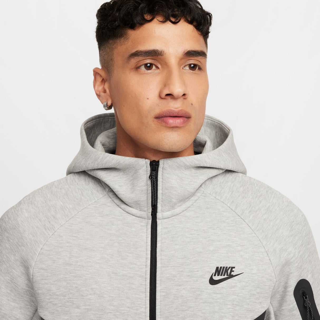 Nike Tech Sudadera con Capucha Windrunner con Cremallera Completa - Hombre, Dk Grey Heather/Black, HV0949-063, L