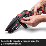 Motosierra para ramas con batería GE-PS 18/15 Li Bag Kit Power X-Change de Einhell (18 V, Brushless, longitud de corte 12,5 cm, incl. batería 2,5 Ah, cargador, cadena de repuesto, bolsa Einhell 45/29)