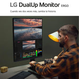 LG 28MQ780-B - Monitor DualUp Ergo 28 pulgadas, Panel NanoIPS SDQHD 16:18 (2560x2880), 300nits, 1000:1, DCI-P3 98%, HDMIx2, DPx1, USB-Cx1, Modo (2PBP) KVM integrado, Soporte Ergo, Color Negro