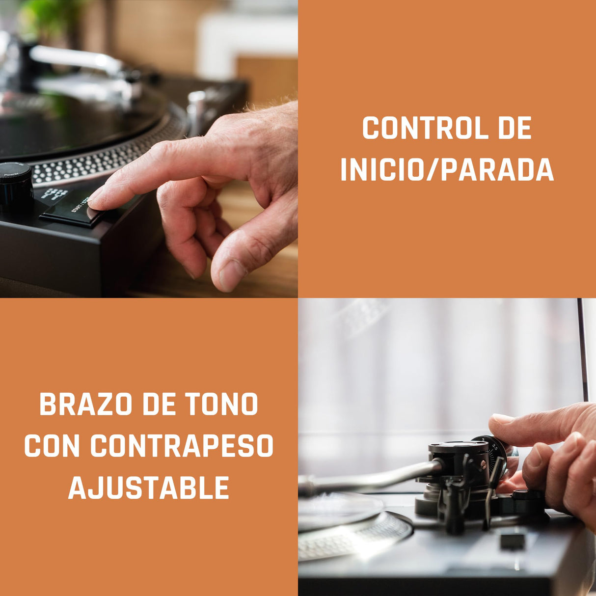 Lenco L-3810WH - Tocadiscos de accionamiento Directo - Control de Tono - Codificación USB/PC - Blanco