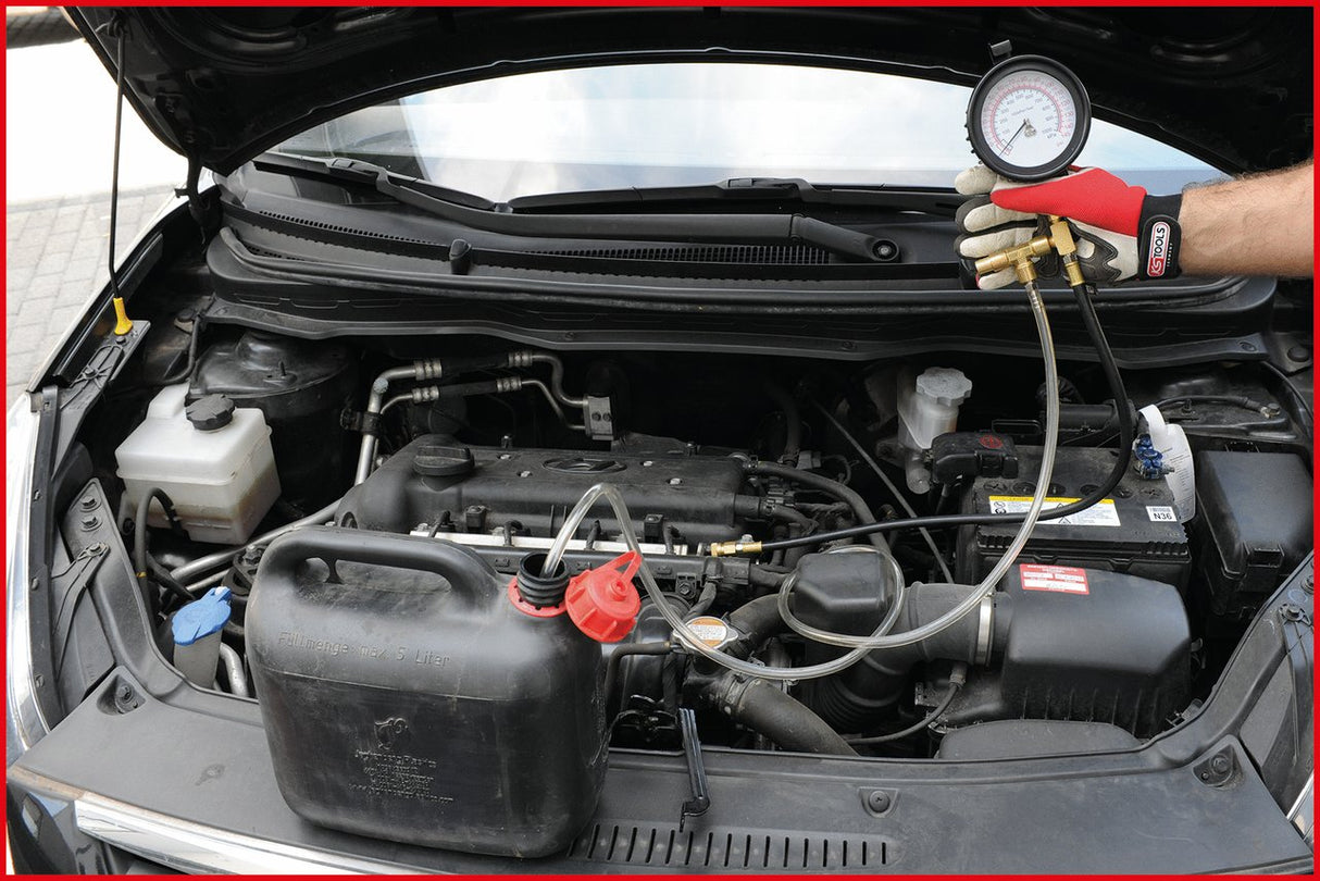 KS Tools 150.2325 Juego de aparato maestro de control de presión de sistemas de inyección de combustible para motores de gasolina, 42 pzs