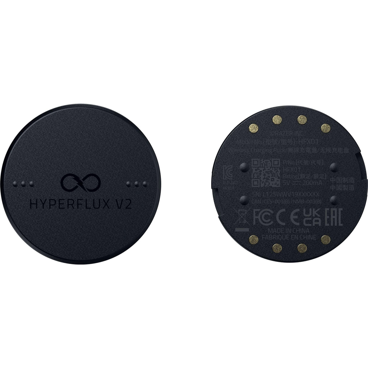 Razer HyperFlux V2 - Sistema de Alfombrilla de Carga inalámbrica para Ratones de Juego - Alfombrilla de ratón de Juego y Disco de Carga (indicador LED de Carga, pies de Goma Antideslizantes) Negro