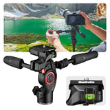 Manfrotto Befree 3-Way Live Advanced - Trípode y Cabezal de Aluminio para Cámaras y Videocámaras de hasta 6 kg, Ultracompacto - Accesorio para la Creación de Contenidos, Fotos y Videos