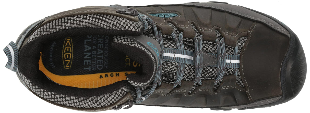 KEEN Targhee 3 Mid Waterproof, Zapatos para Senderismo Mujer, Gris (Magnet/Atlantic Blue), 37.5 EU