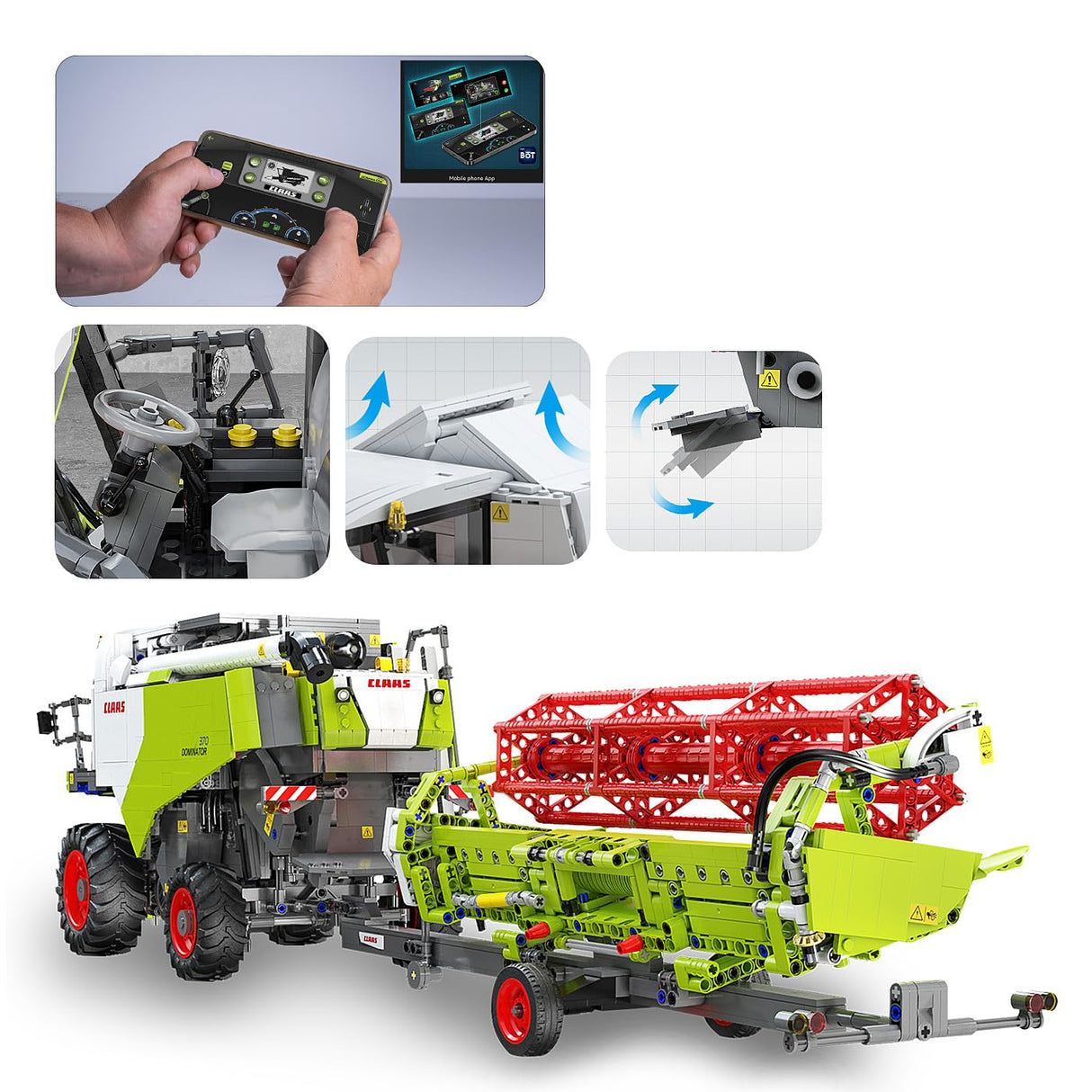 JAMARA 402873 Cada Claas Dominator 370 1:18 2,4 GHz Bricks, Agricultura Infantil a Partir de 14 años, tecnología RC para niños, Juguete teledirigido, Idea de Regalo para niños, Modo Dual