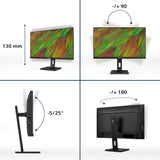 Philips 27B1U3900 Monitor 27" UHD, WLED, 60Hz, IPS, 4 ms GtG, Adaptive Sync., TUV Eye Comfort, Altavoces, Altura Ajustable (3840x2160, 2X HDMI 2.0, 1x DP 1.4, USB-C) Negro