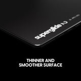 Pulsar Superglide - Alfombrilla de ratón de Vidrio para Juegos v2, Superficie de Vidrio de silicato de Aluminio Antideslizante, Totalmente Moldeada, Goma de Silicona de Alta Densidad, 19.3 x 16.5