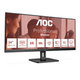 AOC U34E2M Monitor 34 Pulgadas UWQHD, 100Hz, VA, 4 ms GtG, Adaptive Sync. (3440x1440, 2x HDMI 2.0, 1x DP 1.2), Negro