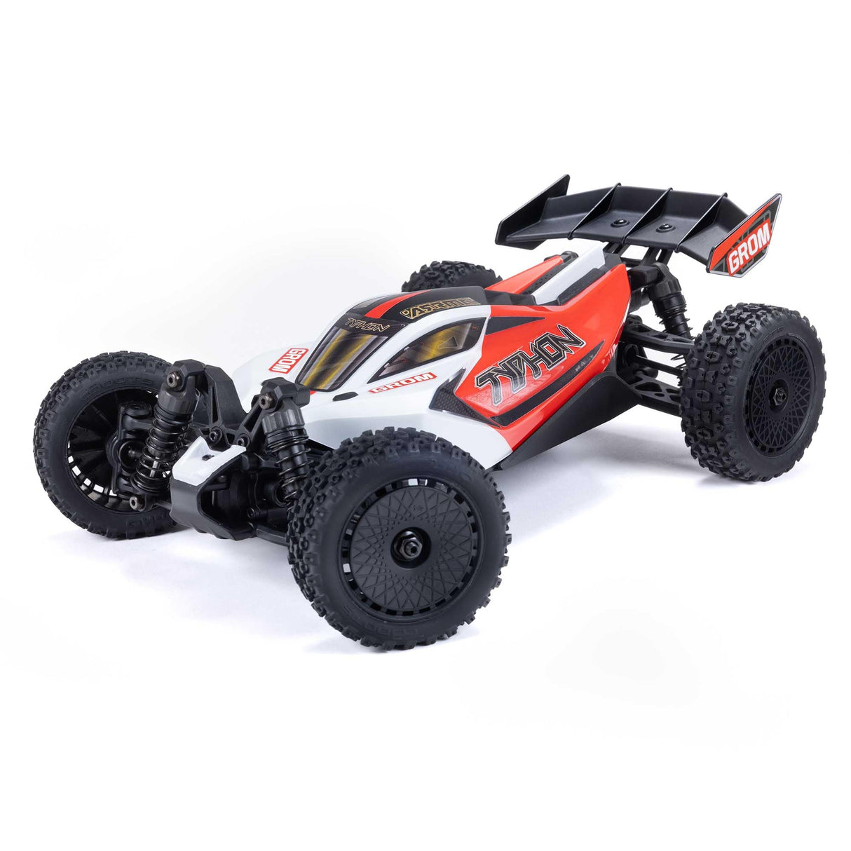 ARRMA Coche RC Typhon GROM 4x4 Smart Pequeña Escala Cochecito RTR con batería y Cargador Rojo/Blanco ARA2106T2