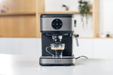 Black+Decker BXCO850E - Cafetera espresso, 20bar, 1 o 2 cafés, función vapor, paro automático, cantidad programable, sistema extra cream, 1.5l, acabado antihuellas en acero inox, 850W